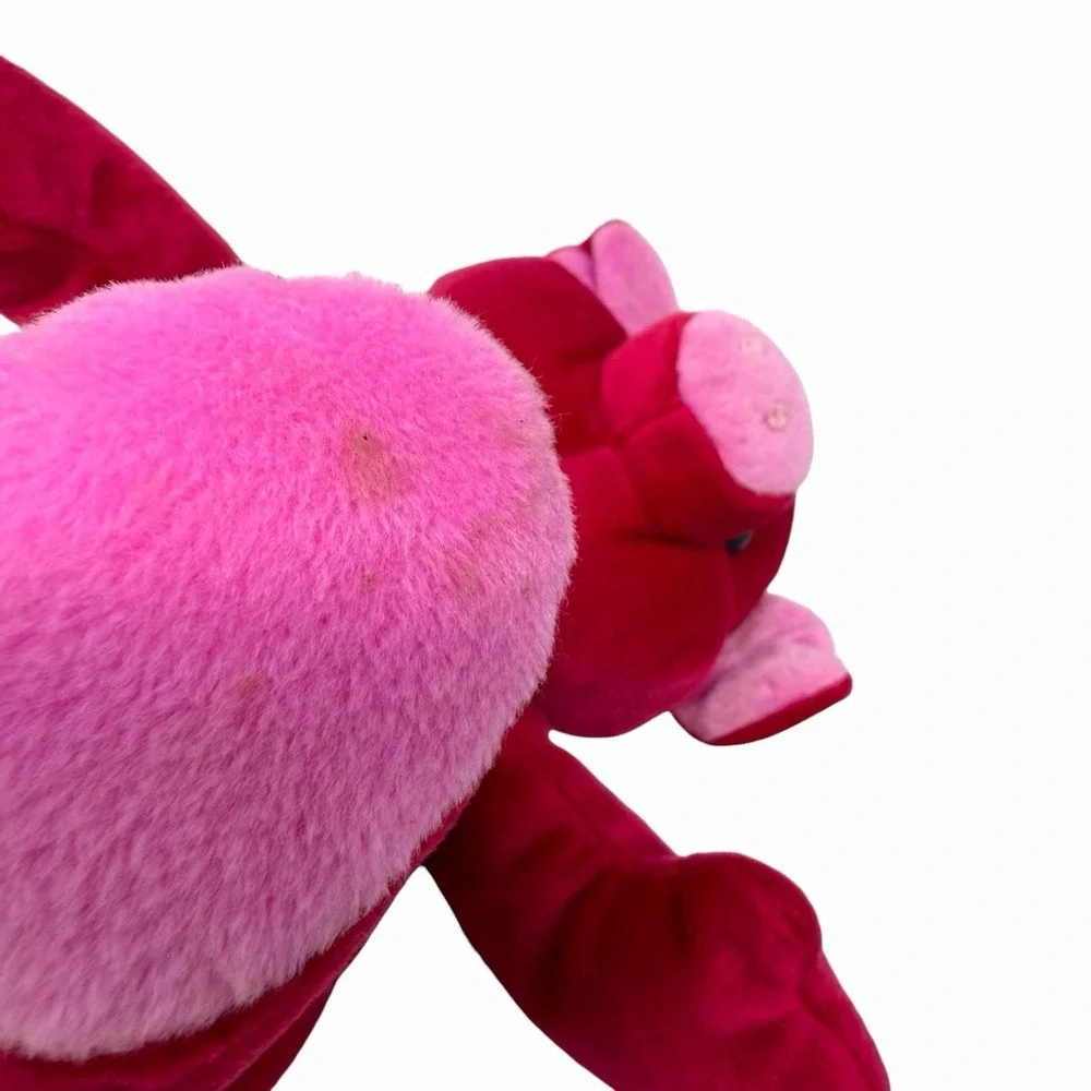 Kellytoy Magenta Pink Pig Plush Stuffed Animal Bean Bag Toy with‎ Ribbon 9 inch